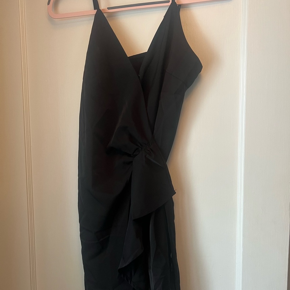 Cupshe Black Asymmetrical Slip Dress